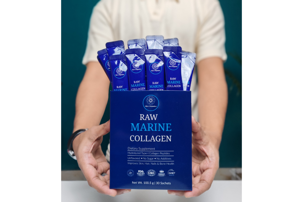 collagen holding by hand