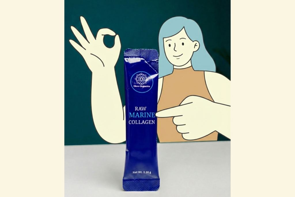 collagen sachet with girl